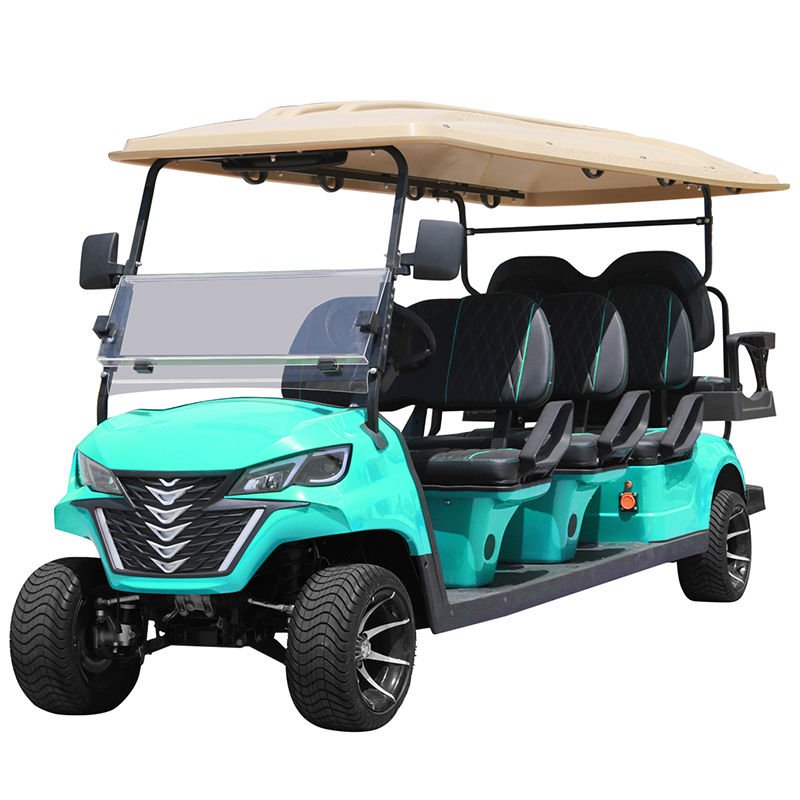 Carrinho de golfe estilo B 6+2 lugares ciano 