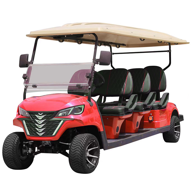 Carrinho de golfe estilo B 6 lugares vermelho 