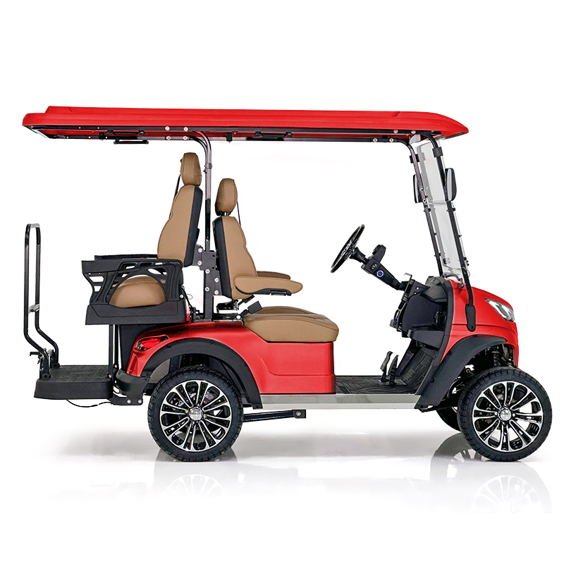 Carrinho de golfe estilo Aerfa 2+2 lugares vermelho